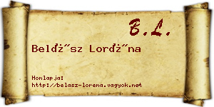 Belász Loréna névjegykártya
